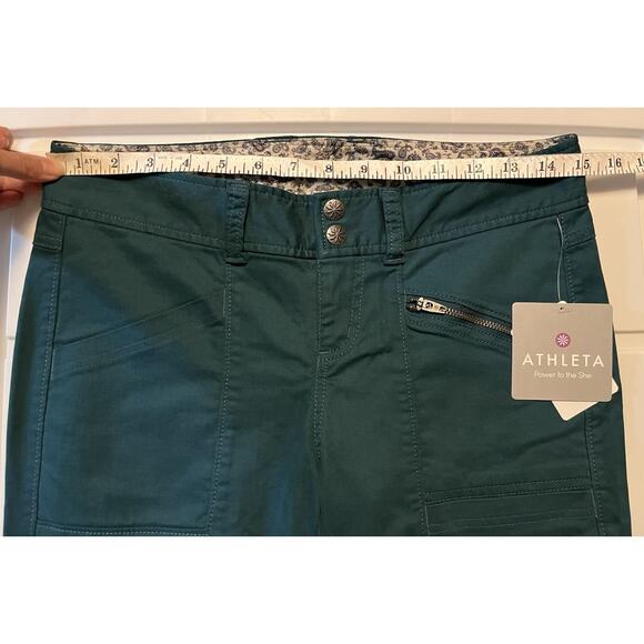 ATHLETA Ridgetrail Pants Women’s 2 Petite Teal Green Cotton Lyocell NWT - Picture 10 of 12